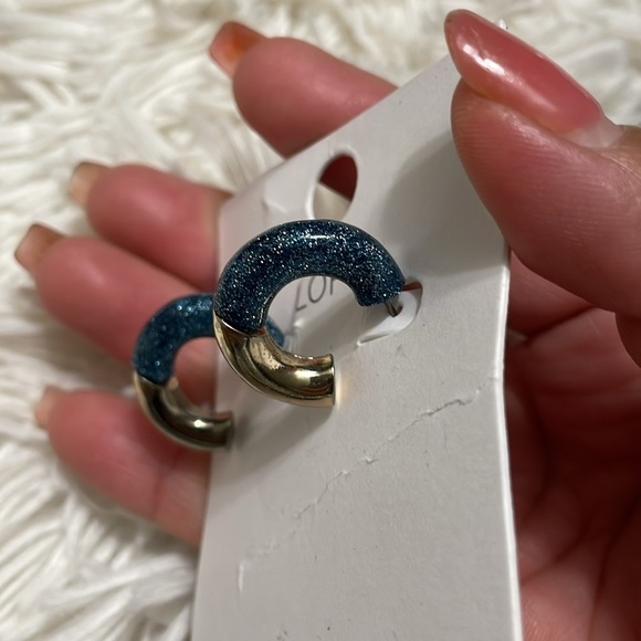 LOFT Sparkle Hoop Earrings - Picture 1 of 3